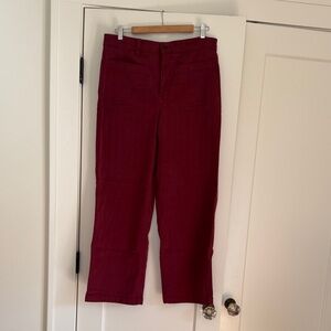 Madewell Emmett Wide-Leg Burgundy Pants